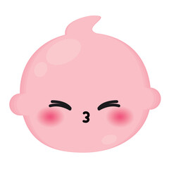 Isolated cute happy baby emoji icon Vector