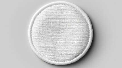Blank white round cotton pad. Minimalistic. View from above. Generative AI