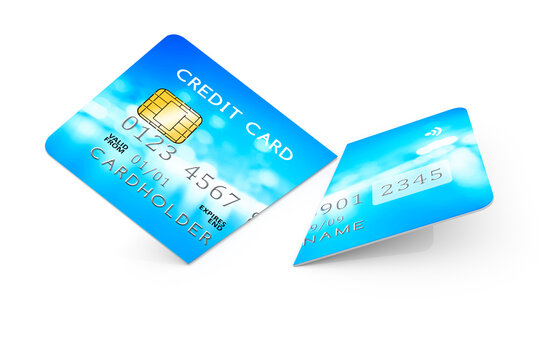3d rendering of an expired cut credit card