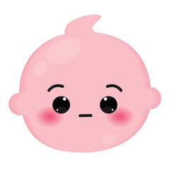 Fototapeta premium Isolated colored cute surprised baby emoji icon Vector