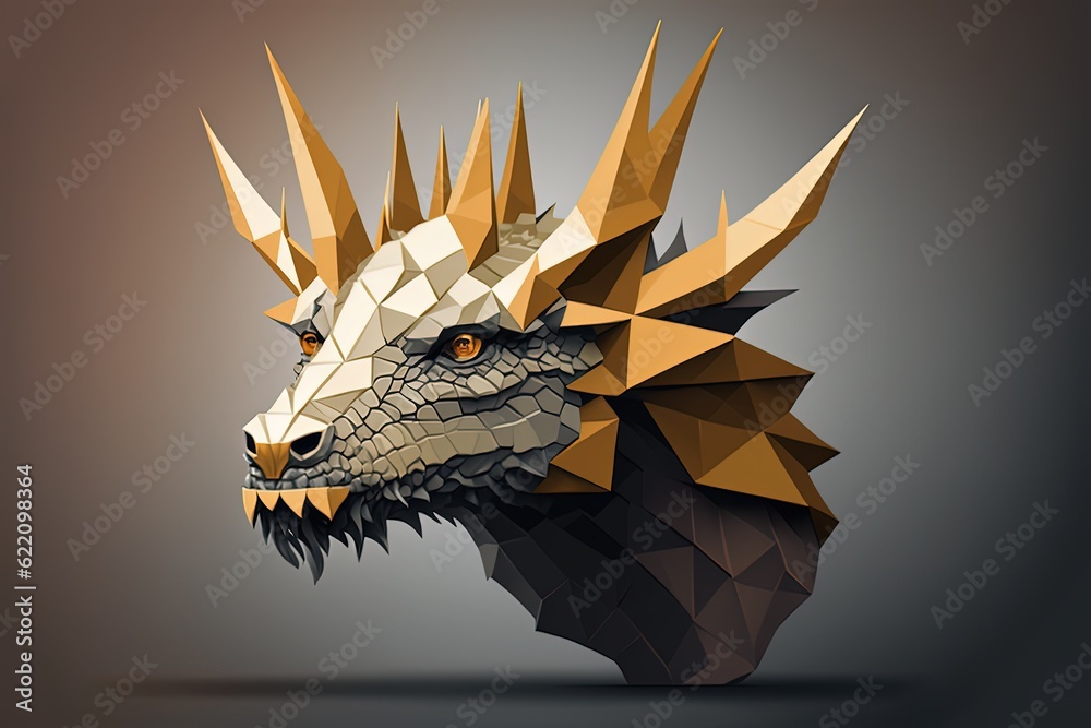 Wall mural abstract dragon. in style of vector illustration. generative ai. generative ai