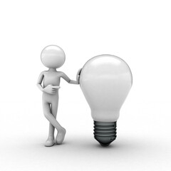 Light bulb white background