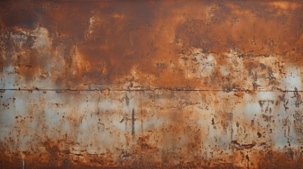 Brown rust wall textured surface or galvanized steel texture for the background. Generative ai.