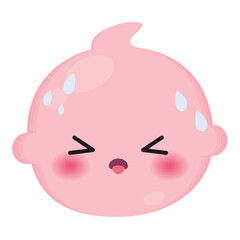 Isolated colored cute exhausted baby emoji icon Vector