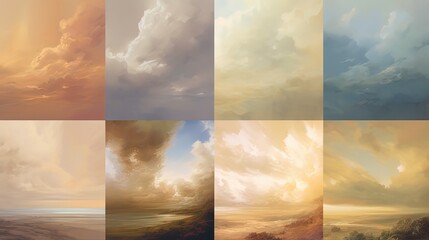 Cloudscape collage. Clouds. Sky. Generative AI