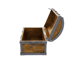 old chest on white background, isolated image