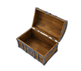 old chest on white background, isolated image