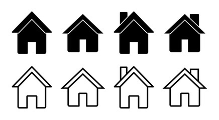 Home icon set illustration. House sign and symbol