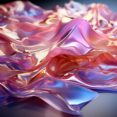Abstract holographic background with waves created with Generative AI technology	