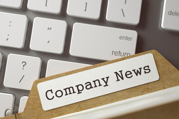 Company News written on  Folder Register Concept on Background of Modern Keyboard. Business...