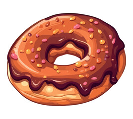 Delicious donut with chocolate icing