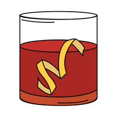 Isolated colored tropical cocktail sketch icon Vector