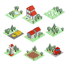 Detailed illustration of a Isometric Farm Set Tiles