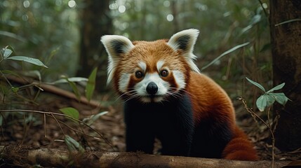 Magnificent red panda. Generative AI