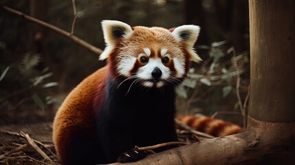 Fototapeta premium Magnificent red panda. Generative AI