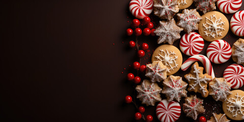 Naklejka na ściany i meble Merry Christmas and happy New Year background with copy space