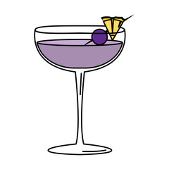 Isolated colored tropical cocktail sketch icon Vector