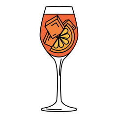 Isolated colored tropical cocktail sketch icon Vector