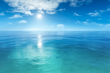 Fototapeta na wymiar 3d rendering of a beautiful blue sea background