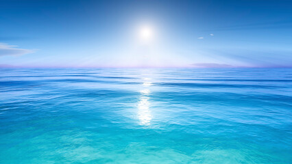 Fototapeta na wymiar 3d rendering of the sun over the sea