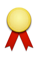 2d illustration of a blank award ribbon badge