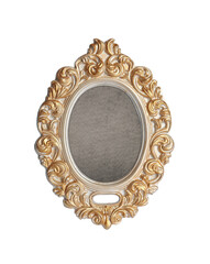Beautiful empty vintage frame isolated on white