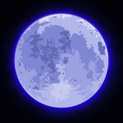 Images of the full moon with blue clouds