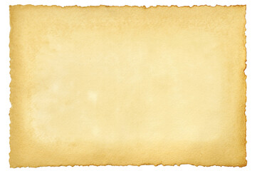 Sheet of old paper with torn edges isolated on white background