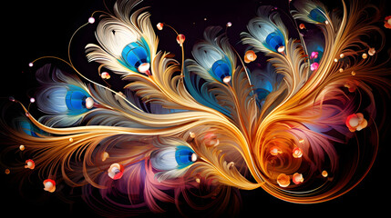 Beautiful florals peacock feather.  © Clipart Collectors