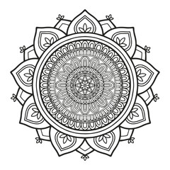 Coloring flower mandala. Coloring book for adults and children.