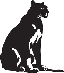 Cougar Black And White, Vector Template Set for Cutting and Printing