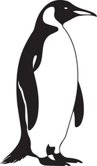 Emperor Penguin Black And White, Vector Template Set for Cutting and Printing