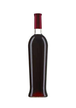 Bottle of red wine on white background. Perfect for bar and restaurant