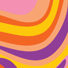 Colored 70s groovy background wallpaper Vector