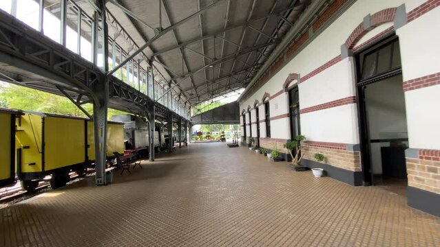 Ambarawa Railway Museum or Willem Station historical building in Semarang, Indonesia - June 17, 2023.