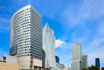 Fototapeta premium Golden Terraces, Zlota 44 and other modern skyscrapers in Warsaw.