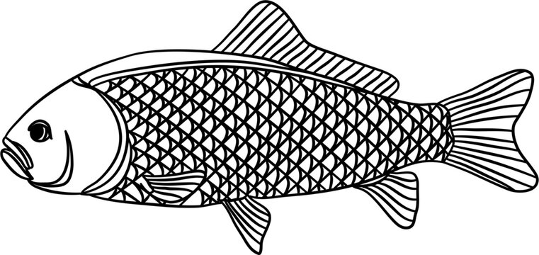 recommend clip art: Gold Fish Outline Illustration Vector
