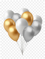 Set of helium balloon. Frosted party balloons for event design. Balloon Party decorations for birthday, anniversary, celebration. Festive Balloons.