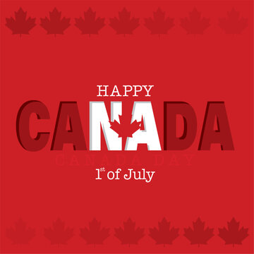 Colored happy Canada day template Vector