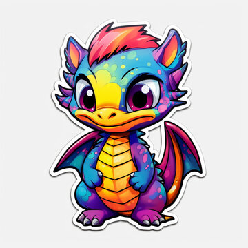 Cute Dragon. Generative AI.
