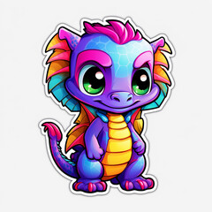 Fototapeta premium Cute Dragon. Generative AI. 
