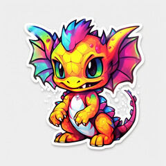 Fototapeta premium Cute Dragon. Generative AI. 