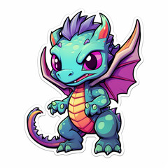 Obraz premium Cute Dragon. Generative AI. 