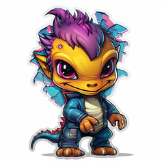 Fototapeta premium Cute Dragon. Generative AI. 