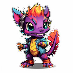 Cute Dragon. Generative AI.
