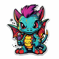 Cute Dragon. Generative AI.
