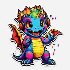 Cute Dragon. Generative AI.
