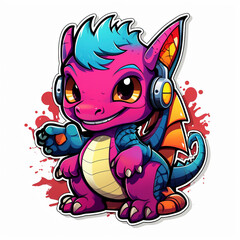 Cute Dragon. Generative AI.
