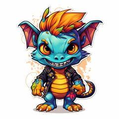 Fototapeta premium Cute Dragon. Generative AI. 