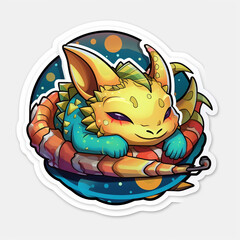 Cute Dragon. Generative AI.
